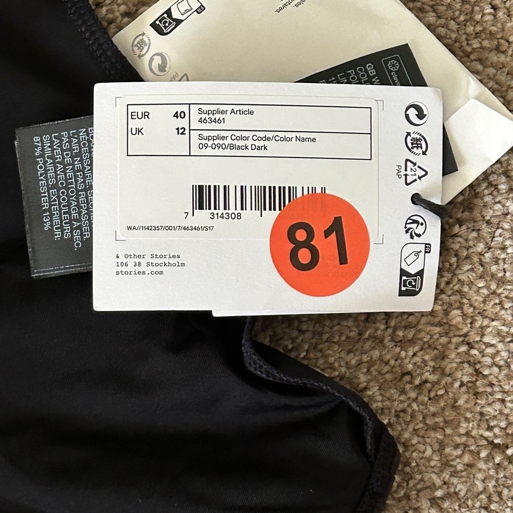 Size 8: & Other Stories Bow Open Back One-Piece Swimsuit in Black, NWT - Picture 16 of 16